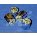 Image for MG valve cap Chrome  Brown-Cream badge