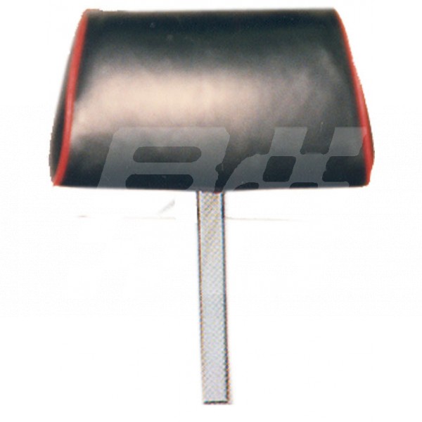 Image for BLACK/RED PIPING LEATHER PLAIN HEADREST